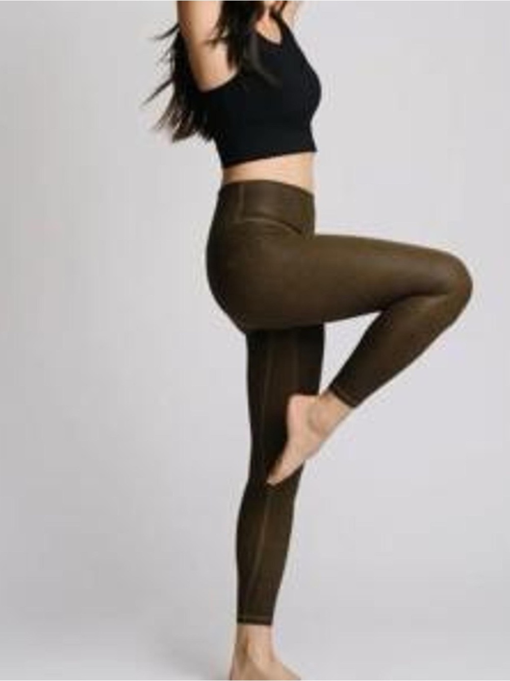 Zyia Active Women’s High-Rise Crackled Leather Leggings